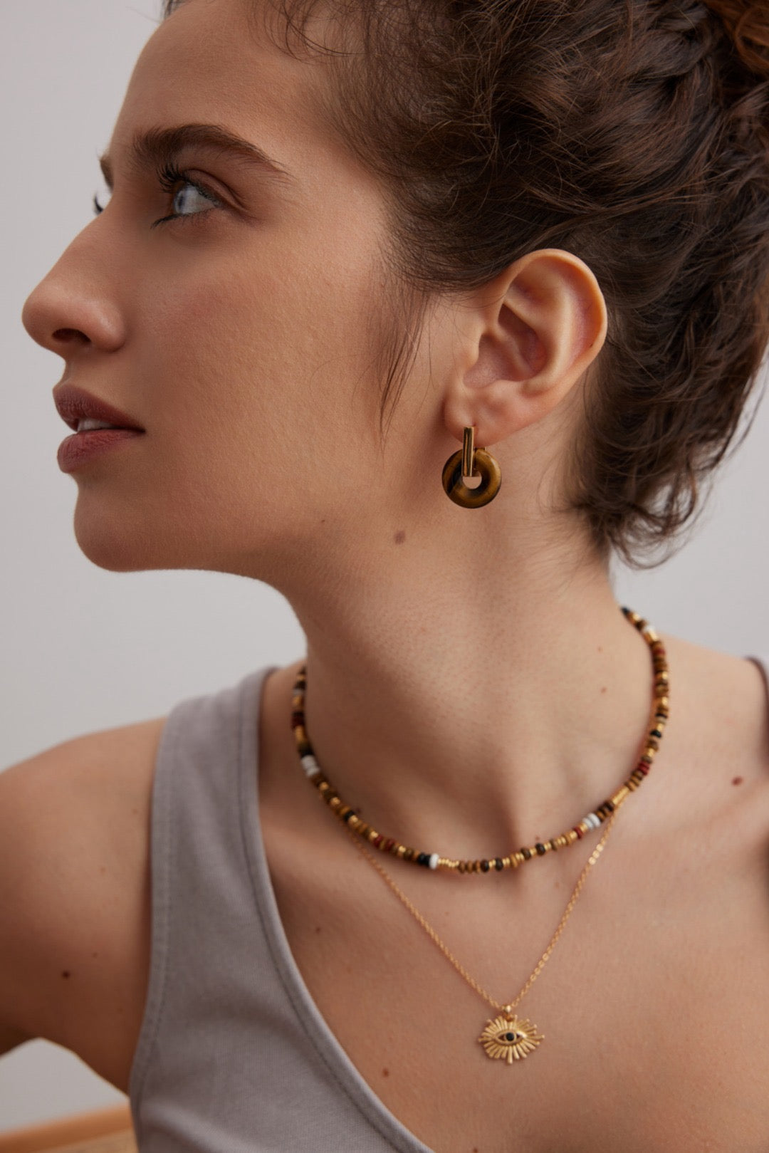 Amber Gold Hoops