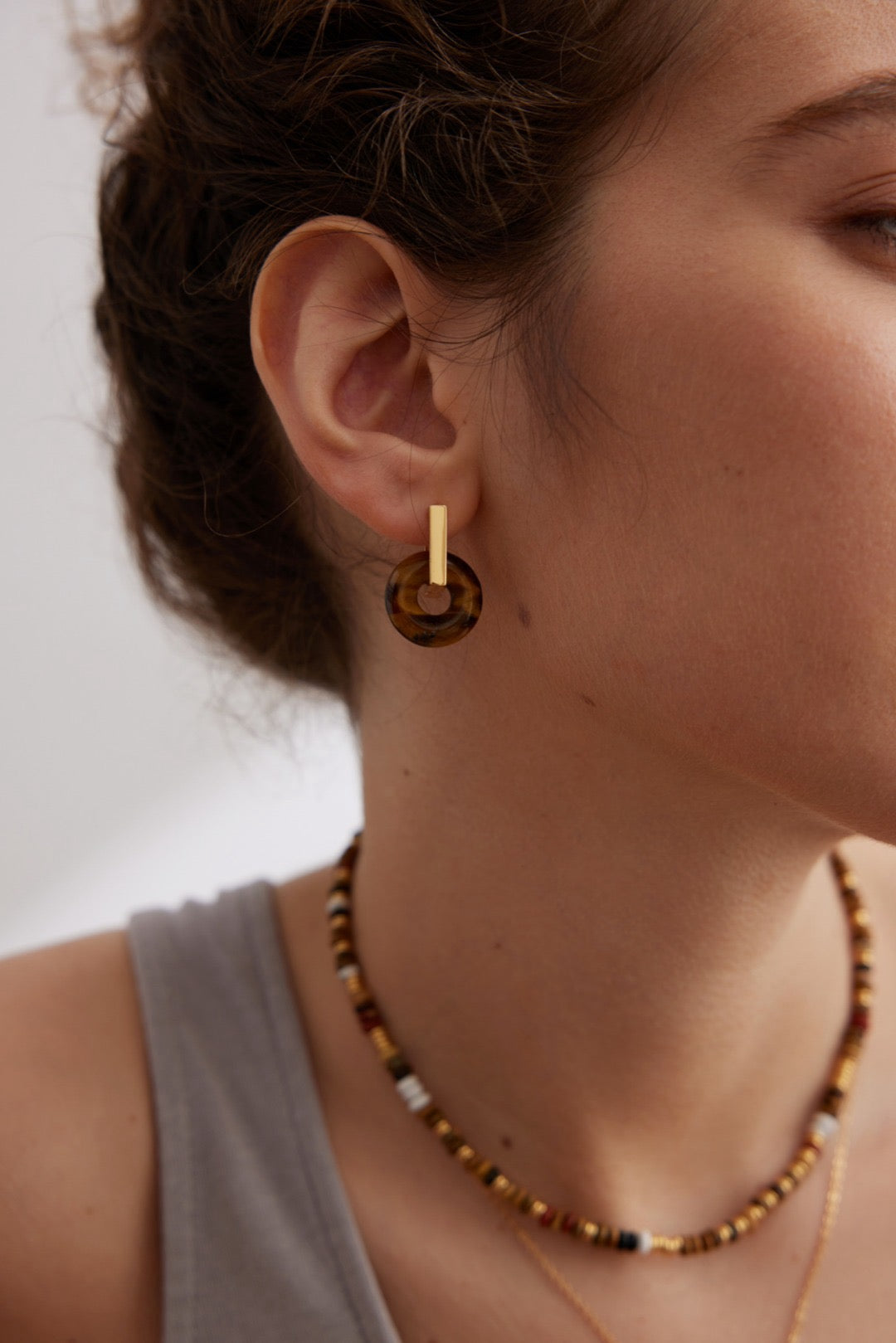 Amber Gold Hoops