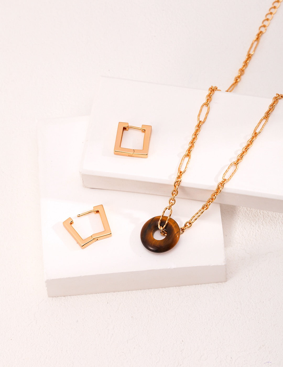 Amber Gold Hoops