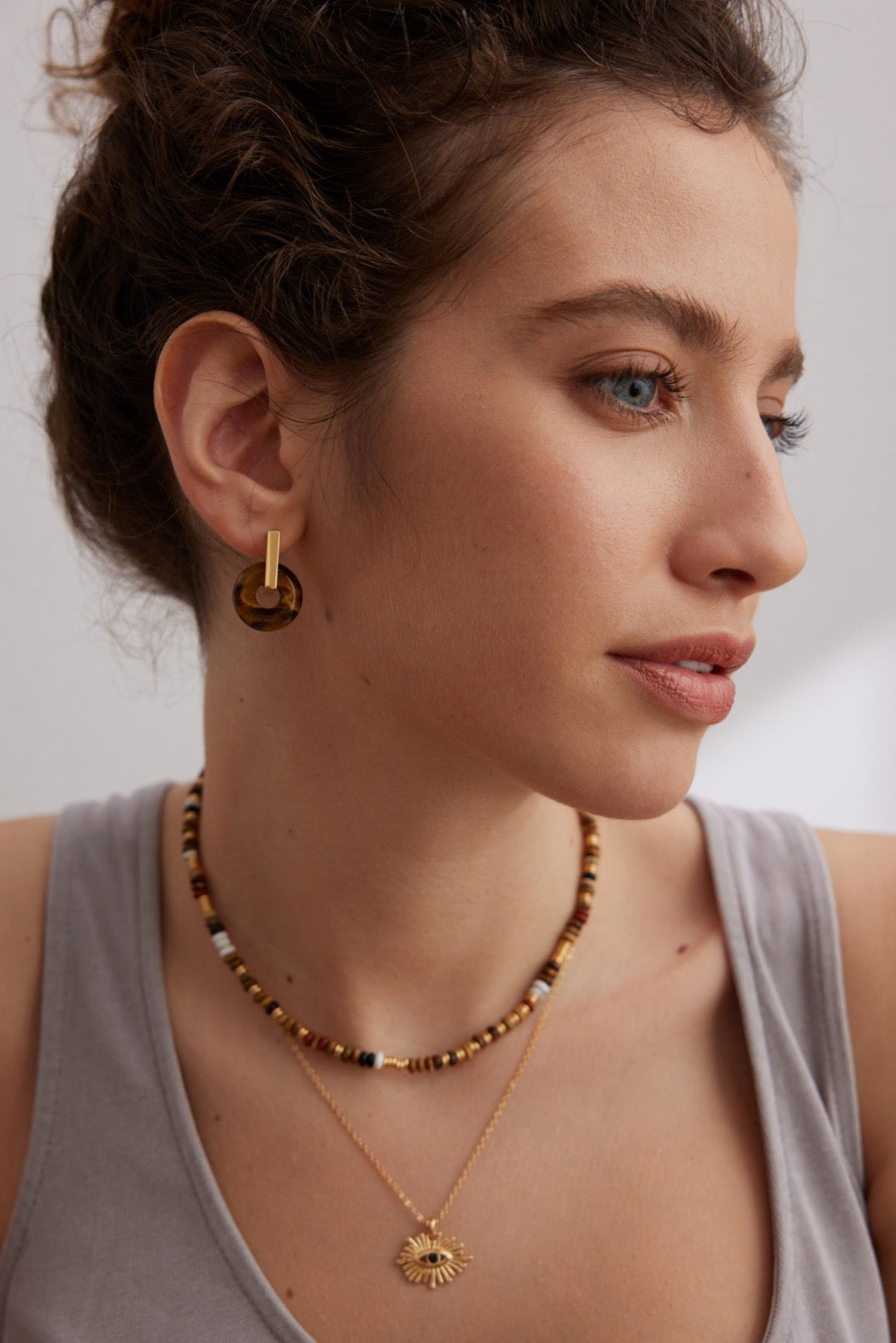 Amber Gold Hoops