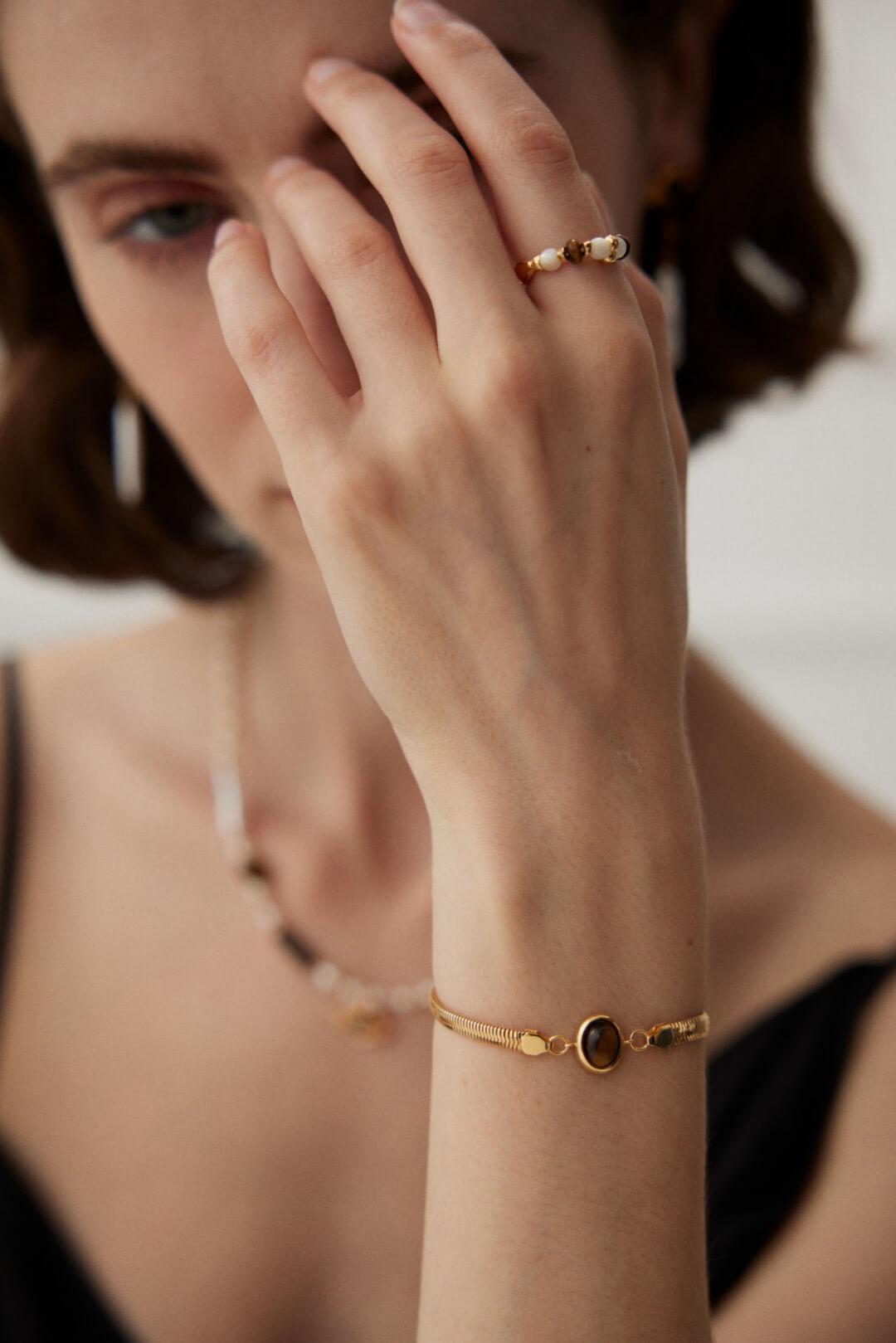 Amber Gold Ring