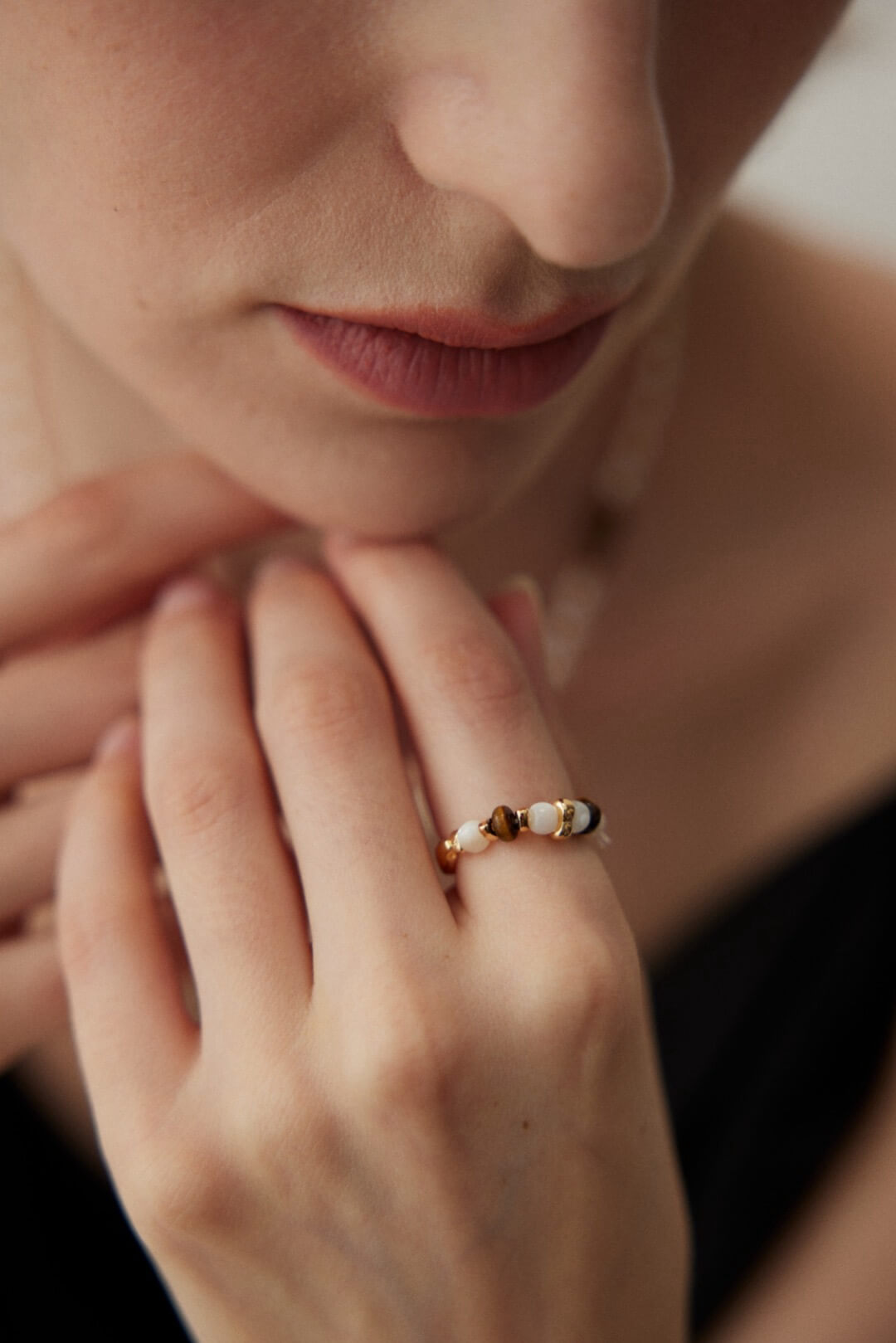 Amber Gold Ring