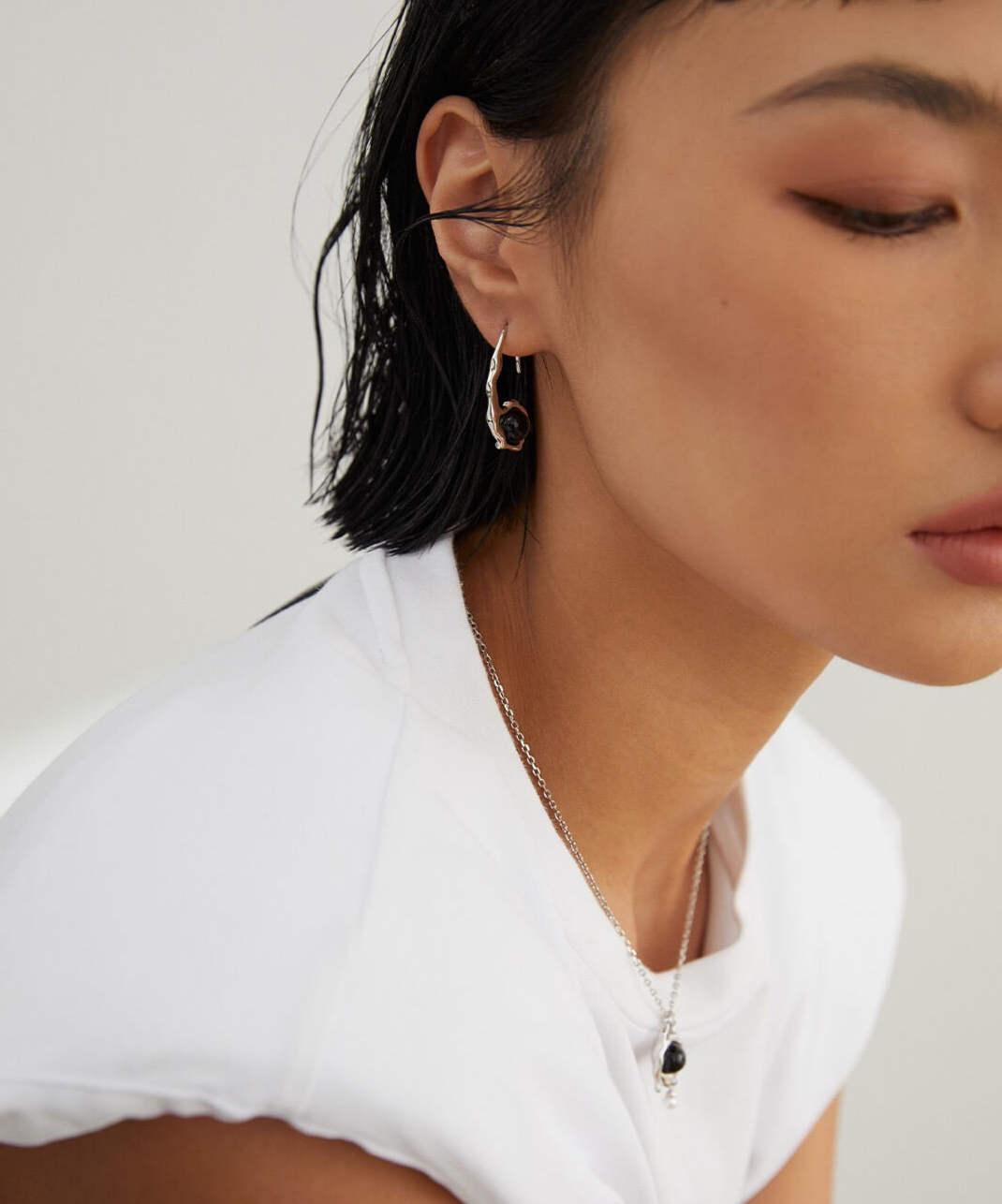 Silver Agate Opal Earrings