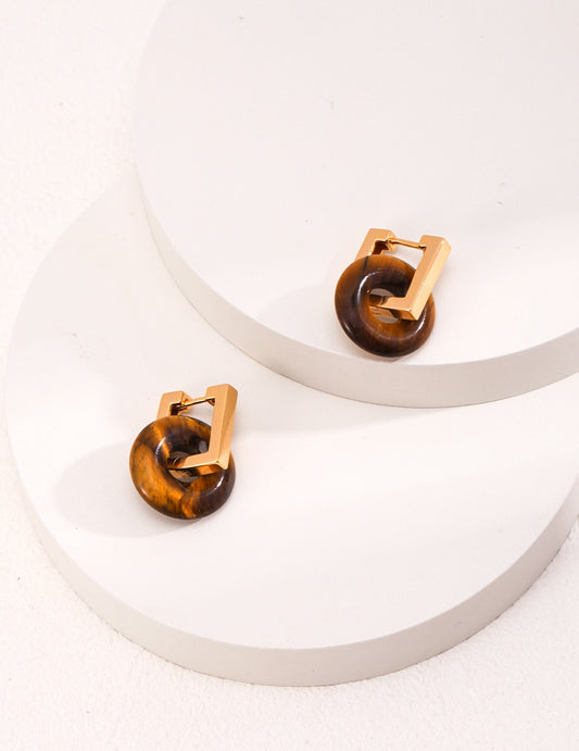 Amber Gold Hoops