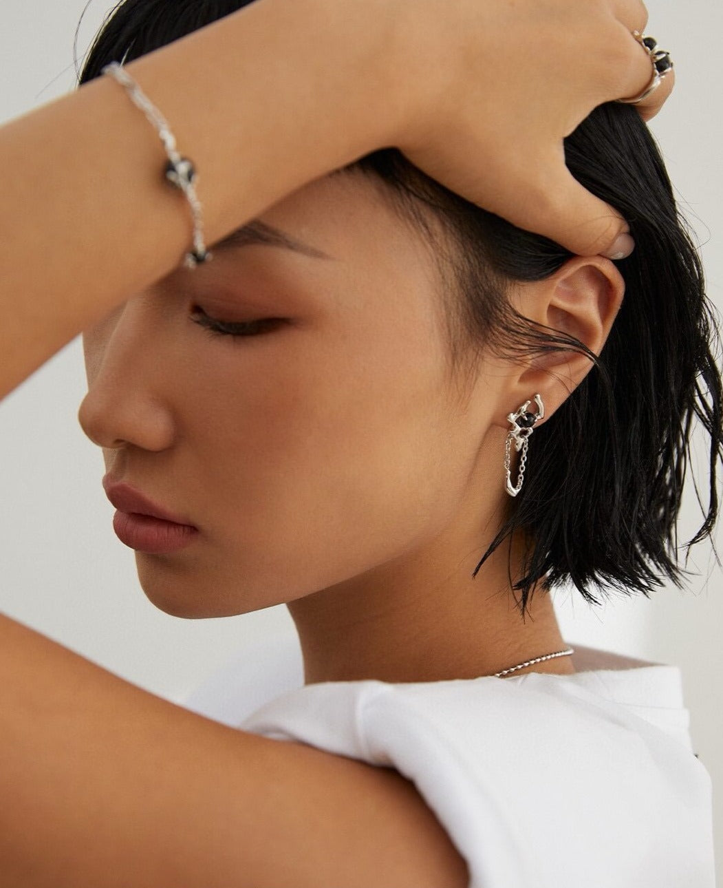 Silver Agate Earrings