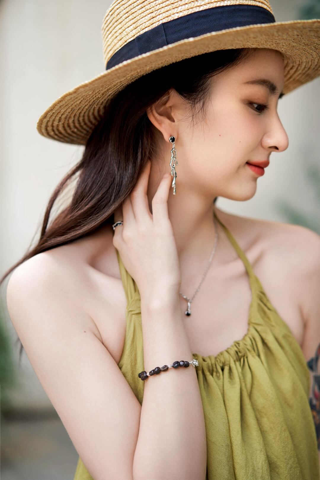 Turbidi Silver AB Asymmetrical Earrings