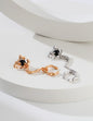 Silver Agate Earrings with Ear Clip