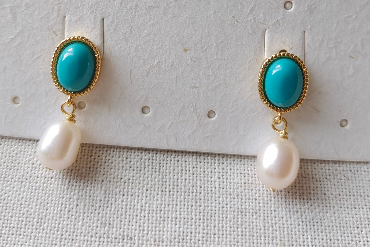 Turquoise with Pearl Set