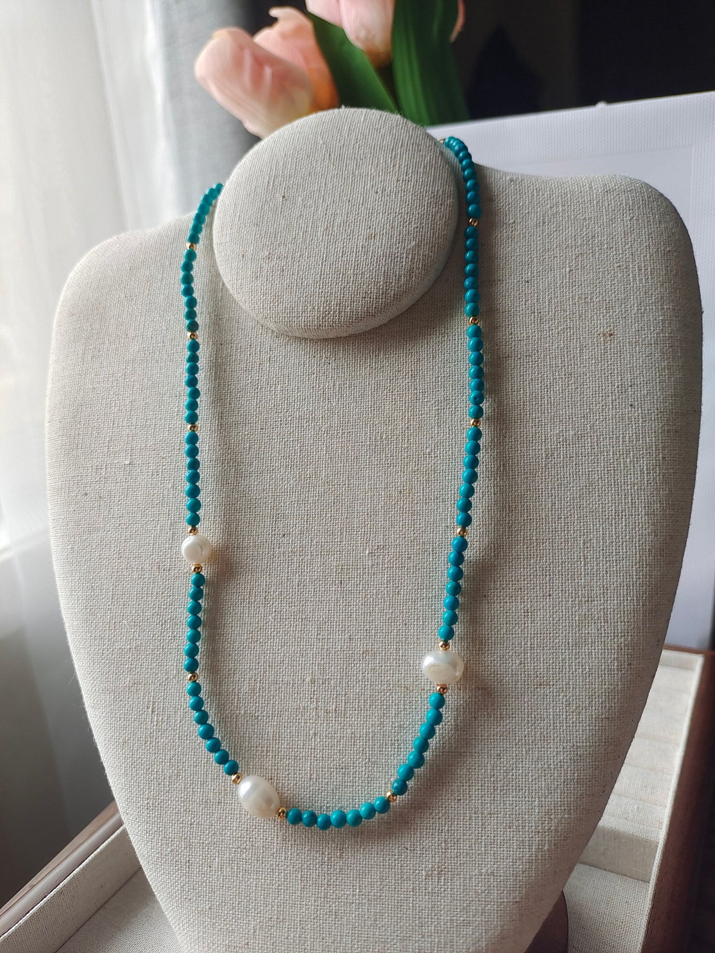 Turquoise with Pearl Set