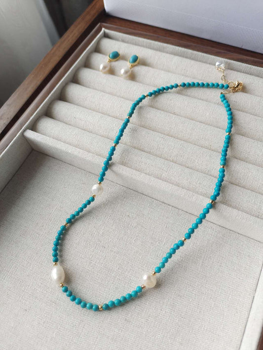 Turquoise with Pearl Set